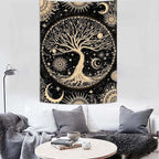 Lunerfex Tree of Life Tapestry Starry Sky Wall Tapestry, Vintage Tapestries for Bedroom Ceiling Tapestries Wall Hanging for Bedroom Living Room Decor Tree-3 44"x60"