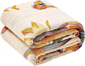 Boho Throw Blanket, 100% Cotton Ultra Soft Luxury Throw Rustic Quilt, 50"x60" Floral Bird Butterfly Farmhouse Decor Bed Blankets, All Season Rustic Reversible Bohemian Throw for Bed - Yellow