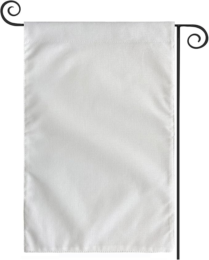 TOPFLAGS Sublimation Garden Flags Blank Garden Flag 12x18 Inch Double Side Custom Create Your Own Solid White Flag DIY Blanks Canvas Banner to Decorate