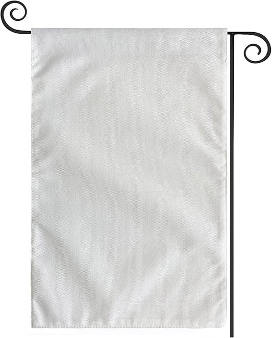 TOPFLAGS Sublimation Garden Flags Blank Garden Flag 12x18 Inch Double Side Custom Create Your Own Solid White Flag DIY Blanks Canvas Banner to Decorate
