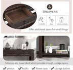 63" Solid Wood Console Table Sofa Table with Storage Drawers and Bottom Shelf,Farmhouse Entryway Table for Hallway Foyer,Sofa Couch Table,Fully Assembled (63" Espresso)
