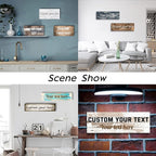 LZIMU Personalized Quotes Sign Wall Decor Custom Canvas Sign with Your Text Customized Gift for Rustic Kitchen Farmhouse Decor Framed (6"x24")