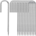 12 Inch Ground Stakes Heavy Duty J Hook 30-Pack Metal Spikes Galvanized Ground Hooks Anchors Rebar Ground Stakes for Fence Tent Gazbo Bounce House and Outdoor Decorations Inflatables