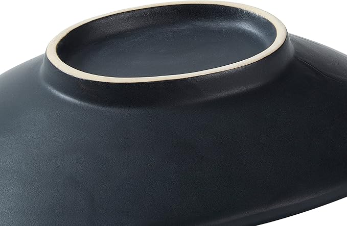 Oval Ceramic Decorative Bowl, Key Dish for Entryway Table, Small Home Decor Accent, Trinket Tray for Office Home Decor Gift (10'' Snowflake Gray without Glaze Layer)