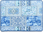 NEWLAKE Quilted Cotton Bed Pillowcases, Blue Classic Bohemian Pattern, 2 Pieces, 20x27 Inch