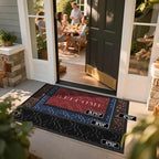 Yimobra Welcome Mat Outdoor Indoor, All-Season Waterproof Front Door Mat Outside Entrance, All-Weather Heavy Duty Non-Slip Doormat, Low Profile Porch Patio Entrance Mats, 47x32, Blue