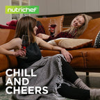 NutriChef Single-Zone Wine Cooler & Chiller – Digital Touch Control, Airtight Seal, 14-Bottle Capacity, Black