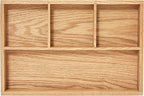 pandapark Wood Organizer Tray,Black Walnut,Desk & Drawer Storage Box (Oak Master-4)