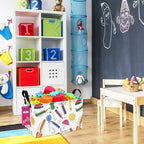 Rectangular Storage Basket Fabric Organizer Bin for Toys,Books,Clothes,Gifts,Pets-Perfect for Home,Office,Nursery,Dorm,Shelf(Rec-colored pencil )