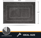 PURRUGS Dirt Trapping Door Mat 24" x 35.5", Non-Slip/Skid Machine Washable Entryway Rug, Dog Doormat, Super Absorbent Welcome Mat for Muddy Wet Shoes and Paws, Grey