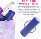 Recovery Foam Roller - High Density Travel Foam Roller for Muscle Massage and Deep Tissue Relief - Compact and Portable for Exercise, Travel, and Fitness - 12"x4", Purple
