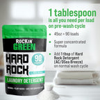 Rockin' Green Hard Rock Powder Laundry Detergent (90 Loads) - Natural Powdered Laundry Detergent, Sensitive Skin Laundry Powder (AC/DSea Breeze)
