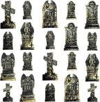 20Pcs Halloween Mini Tombstones Figurines, Plastic Miniature Tombstones Set Mini Gravestones Halloween Decorations for Miniature Graveyard Scene Haunted House DIY Crafts