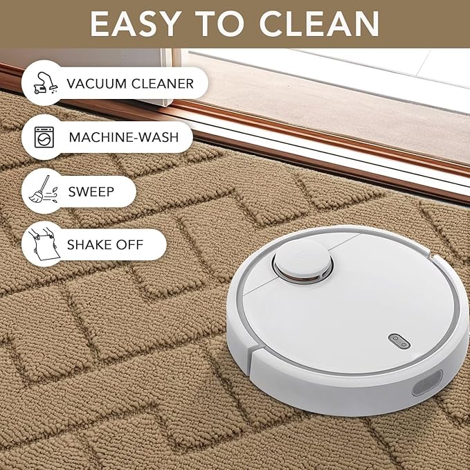 hicorfe Front Door Mat Outside Entrance,36"x59" Absorbent Muddy Dirt Resist Welcome Door Mats Outdoor Indoor,Stain and Fade Resistant,Non Slip Backing Entry Mat Doormat for Entryway(Brown)