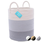 OrganiHaus Gray Nursery Laundry Basket 15x18 | Farmhouse Hamper Basket | Extra Large Storage Basket | Blanket Basket for Living Room | Baby Laundry Hamper | Toy Basket for Kids | Soft Pillow Basket