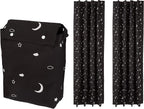 Amazon Basics Portable Blackout Curtain Shade with Suction Cups, 50" W x 78"L, 2-Pack, Moon and Stars