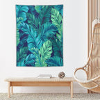 ICMOLYYENLO Tropical Green Plant Tapestry, Green Palm Leaves Natural Landscape Print Wall Tapestry for Bedroom Living Room Dormitory 60x80 Inch