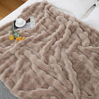 UKELER Faux Fur Throw Blanket Plush Thick Fleece Blanket Fluffy Cozy Soft Warm Blankets Throws for Bed, Couch, Sofa, Office, Camping 50''x60'' Camel