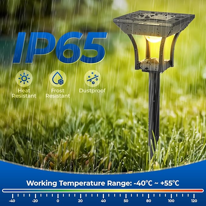 CINOTON 6 Pack RGBCW Solar Pathway Outdoor Lights, 3 Lighting Modes Solar LED Garden Light, IP65 Waterproof Outside Solar Powered Landscape Lighting for Patio Walkway Yard Driveway RGB/Warm/Cold White