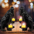 Raven Gothic Home Decor Fake Crow Light Holder Raven Lamp Tealight Candle Holder Resin Raven Statue 4PCS