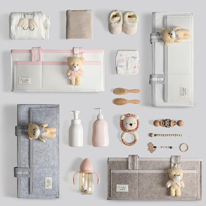 PeraBella XL Diaper Caddy Organizer With Handle, Baby Shower Gifts Basket Bag, Registry Search Must Haves Items, Newborn Girl Boy Nursery Storage Organizer, Baby Bag Essentials, Car Diaper Caddy Cart