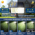 Solar Spot Lights Outdoor, 6 Pack Outdoor Solar Lights for Yard Waterproof, 4 Lighting Modes Solar Landscape Spotlights, Auto On/Off Solar Powered Flood Lights Garden Pathway (Cool White)