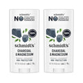 Schmidt's Aluminum-Free Vegan Deodorant Charcoal & Magnesium with 48 Hour Odor Protection, 2 Count for Women and Men, Natural Ingredients, Cruelty-Free, 2.65 oz, Pack of 2