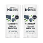 Schmidt's Aluminum-Free Vegan Deodorant Charcoal & Magnesium with 48 Hour Odor Protection, 2 Count for Women and Men, Natural Ingredients, Cruelty-Free, 2.65 oz, Pack of 2