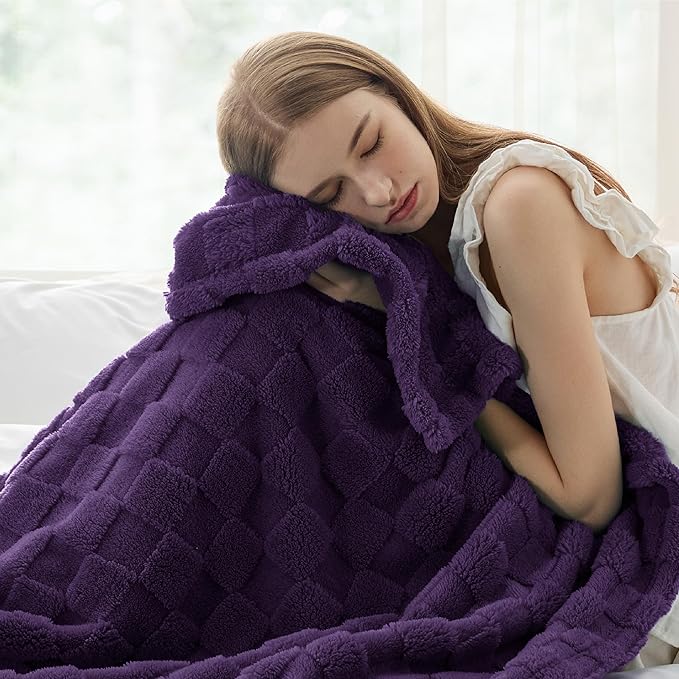 Bedsure GentleSoft Purple Throw Blanket for Couch - Super Soft Cozy Blankets Gifts for Women Men Girls, Cute Small Fleece Throws for Bedroom Home Decor, 50x70 Inches