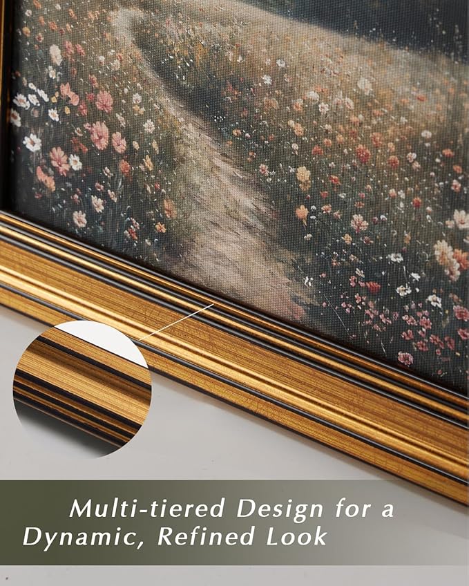 HUARCEY Gold Framed Vintage Wall Art for Living Room, Harvest Apples Still Life Oil Painting Artwork Shelf Decor Abstract Wall Pictures Prints, Farmhouse Fruit Room Decor Bedroom Kitchen Bathroom