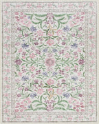 Wonnitar Purple Floral 8x10 Area Rugs, Washable Rug for Living Room, Soft Ultra-Thin Non-Shedding Large Indoor Boho Carpet for Bedroom Nursery Playroom Classroom Decor, Light Purple/Pink