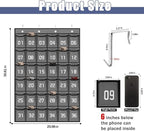Loghot Classroom Accessories Closet Pocket Chart for Cell Phones Holder Wall Door Hanging Organizer (36 Pockets Gray)