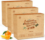 Poesie Laundry Detergent Sheets Citrus Scent 3 Pack 480 Sheets 240 Loads Zero Plastic Portable Green Package Liquid Less HE Washing Detergent Strips for Save Place Traveling