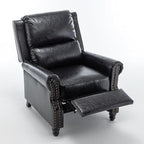 UIXE Pushback Recliner Chair, PU Leather Armchair Push Back Accent Chair for Living Room, Rivet Trim Club Chair Home Theater Overstuffed Single Sofa Bedroom Reading Seat - Black