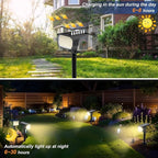 Solar Spot Lights Outdoor Waterproof IP65, 2 Pack Landscape Spotlights with 46 LEDs, 3 Modes Auto On/Off Solar Powered Flood Lights for Outside Pathway, Yard, Garden, Walkway (Warm White)