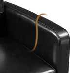 Yaheetech Mid-Century Accent Chairs, PU Leather Modern Upholstered Living Room Chair, Cozy Armchair Button Tufted Back and Wood Legs for Bedroom/Office/Cafe Black
