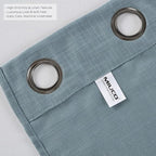 MIUCO Semi Sheer Curtains Poly Linen Textured Solid Grommet Curtains 95 Inches Long for Bedroom 2 Panels (2 x 37 Wide x 95" Long) Teal