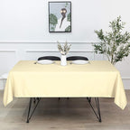 sancua Rectangle Tablecloth - 70 x 120 Inch - Stain and Wrinkle Resistant Washable Polyester Table Cloth, Decorative Fabric Table Cover for Dining Tables, Buffet Parties and Camping, Beige
