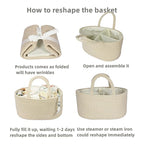 Baby Diaper Caddy Organizer for Girl Boy Cotton Rope Nursery Storage Bin Basket Portable Holder Tote Bag for Changing Table Car Travel Baby Shower Gifts Newborn Registry Must Have Items oatmeal