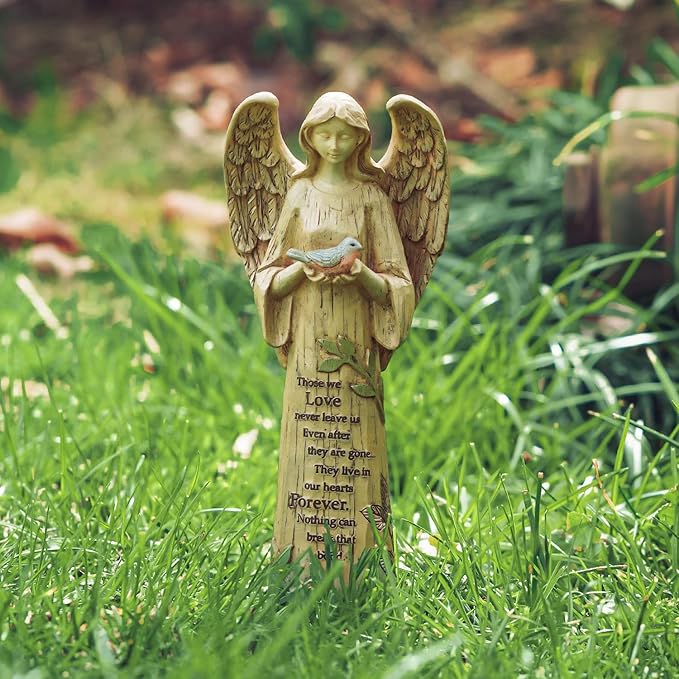 Topadorn Garden Statuary Outdoor Praying Angel Resin Figurines,Angel Collectible Sculptures,10" H