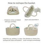 Large Baby Diaper Caddy Organizer for Girl Boy Rope Nursery Storage Bin Basket Portable Holder Tote Bag for Changing Table Car Travel Baby Shower Gifts Oatmeal