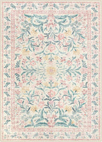 Wonnitar Machine Washable 5x7 Nursery Rug, Pink Rugs for Bedroom Girls, Boho Soft Floral Carpet Non Slip, Indoor Ultra-Thin Floor Carpet for Kid Room Living Room Dorm