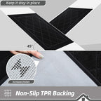 BEQHAUSE Dirt Trapper Door Mat 24" x 60", Doormat Non-Slip Entryway Rugs Washable, Dog Door Mat Stain Resistant and Absorbent Welcome Floor Mat for Front Back Door, Muddy Wet Shoes & Paws, Black