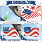 158 Pcs 4th of July Window Clings, 9 Sheets Patriotic Window Clings Decals, Watercolor Double-Sided American Flag Stars Firework Window Stickers for Independence Day Parade Veterans Memorial Day Decor