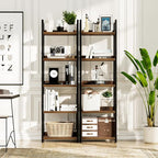 NUMENN Narrow Bookshelf, 5 Tier Bookshelves, Home Office Bookcase Shelf Storage Organizer, Free Standing Storage Shelving Unit for Bedroom, Living Room and Home Office, Vintage