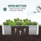 Land Guard 8×4×2 ft Galvanized Raised Garden Bed Kit, Galvanized Planter Raised Garden Boxes Outdoor, Large Metal Raised Garden Beds for Vegetables.