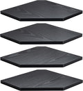 Corner Shelf Wall Mount, Floating Corner Shelves, Set of 4 Corner Wall Shelf Organizer, Rustic Wood Wall Storage Display Shelves for Living Room Bedroom Bathroom Kitchen, Classic Black
