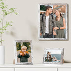 Vittanly 8x12 Picture Frames Set of 9, Shatter Resistant Plexiglass, Display 6x8 Pictures with Mat or 8x12 without Mat, Photo Frames for Wall or Tabletop, Engineered Wood, Distressed White