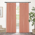 Macochico Orange 100% Blackout Linen Curtains 96 Inches Long Pinch Pleated Curtains for Bedroom Living Room Nursery Farmhouse Insulated Sound Reducing Drapery with Tieback 84”Wx96”L 1 Panel