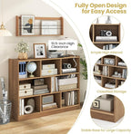 Tangkula 8-Cube Bookcase, Wood 3 Tier Open Storage Bookshelf, Modern Multipurpose Display Cabinet for Living Room, Study, Reading Nook, 48 x 12.5 x 36.5 Inch, Natural